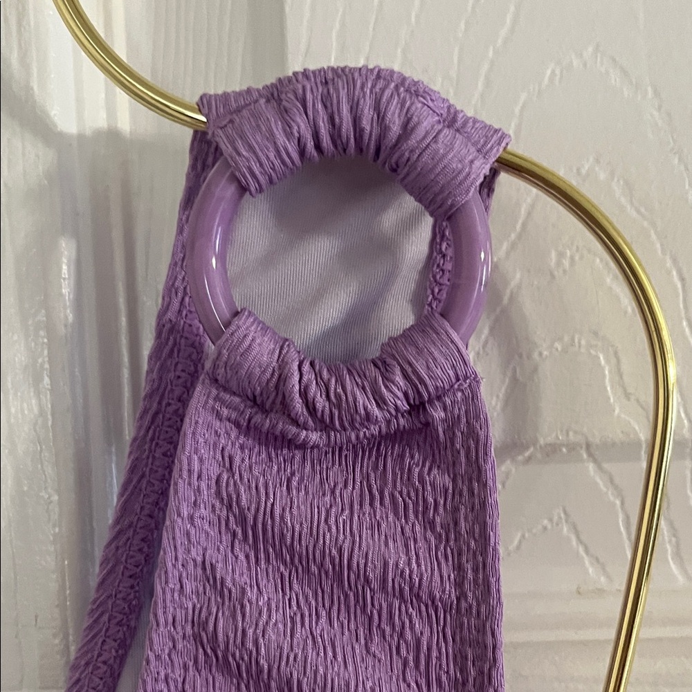 One-Shoulder Maternity Swimsuit in Purple - Picture 3 of 8